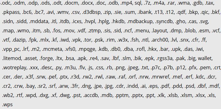 DUR/DJVU Fidye Yazılımı Şifreli Dosya Uzantıları Listesi